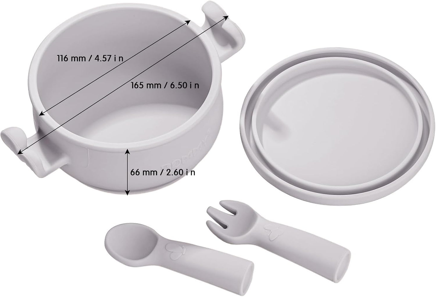 Dommy Baby Bowl with Suction BPA-Free Suction Bowl for Baby with Spoon and Fork Silicone Suction Bowl with Lid