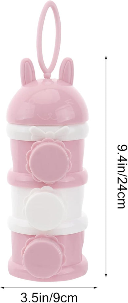 Kisangel Stackable Formula Dispenser 3 Layer Baby Milk Powder Dispenser Travel Milk Powder Container for Non- Spill Portable Home Storage