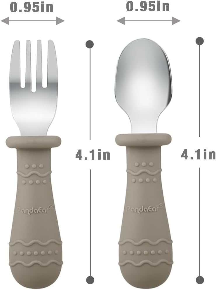PandaEar 9-Piece Toddler Plates & Utensils Set, 3-Pack Suction Plates with 3 Spoons & 3 Forks, Silicone Baby Feeding Set