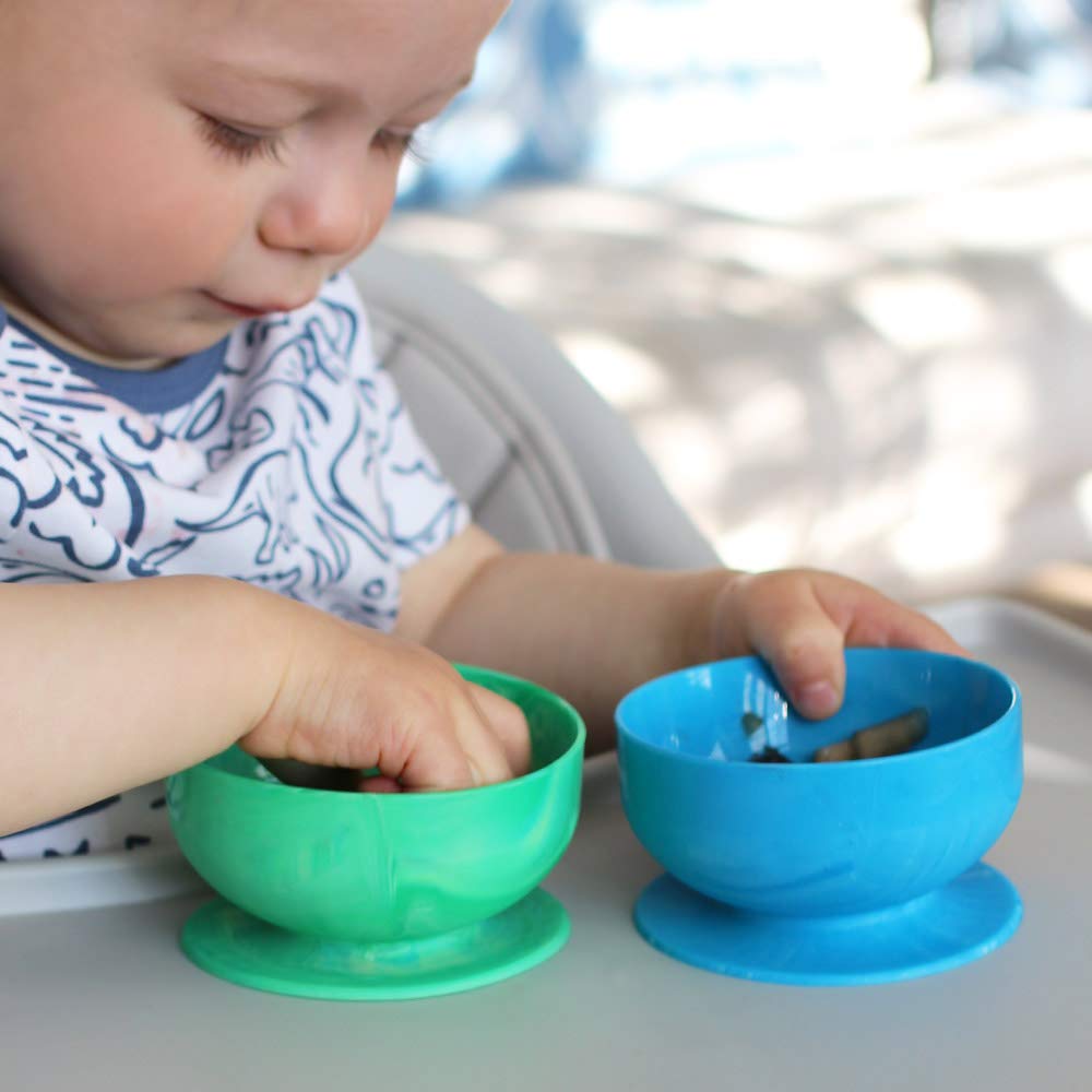 ChooMee Silicone Baby Suction Bowls | Non Slip Extra Strong Suction Base with Durable and Firm Bowl | Ideal for Infant and Toddler Baby Led Feeding | Small 2 CT