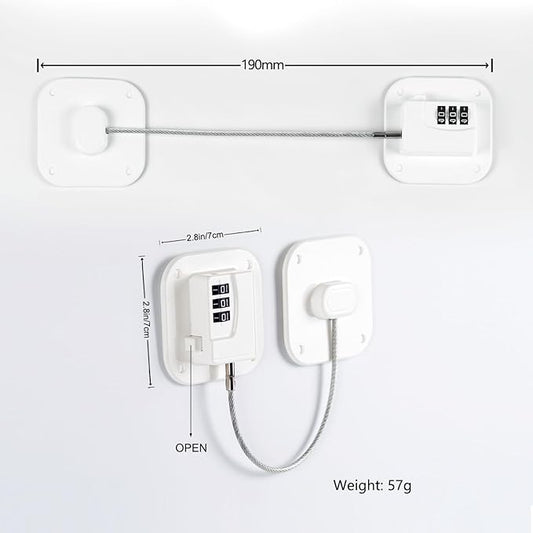 Cabinet Locks with Combination,Drawer Lock,Child Proof Refrigerator Lock,Child Safety Locks for Cabinets (White 4pcs)