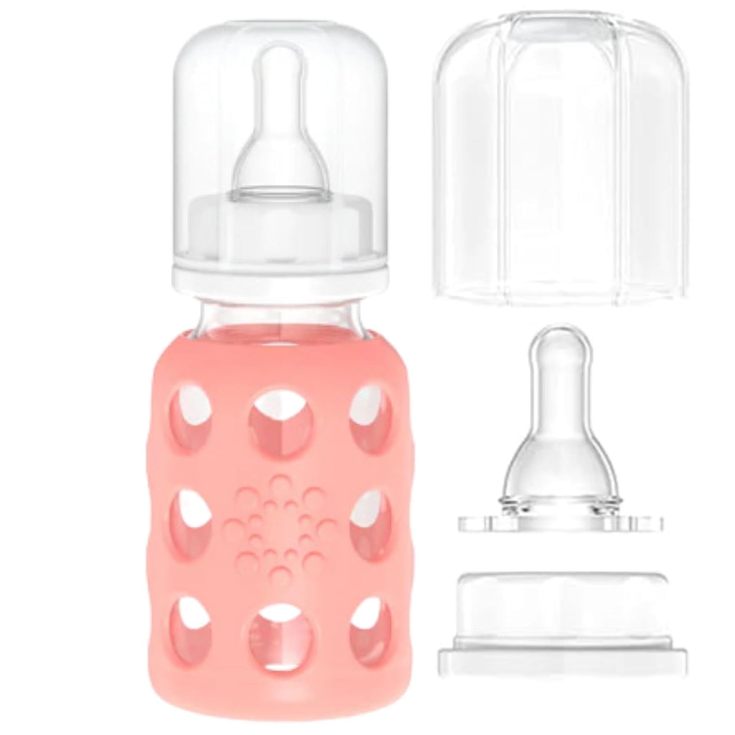 Lifefactory Glass Baby Bottle BPA Free | Protective Silicone Sleeve | 9 oz Pack of 2 | Mango, Kale
