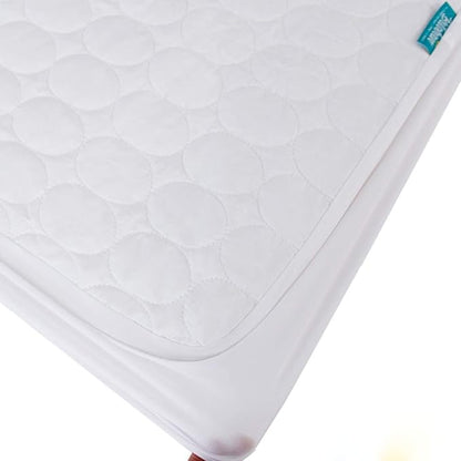 Crib Mattress Protector Sheets Waterproof 2 Pack, Quilted Crib Mattress Pad Cover Fitted Fits for Toddler Bed Mattress, White, 52” x 28”