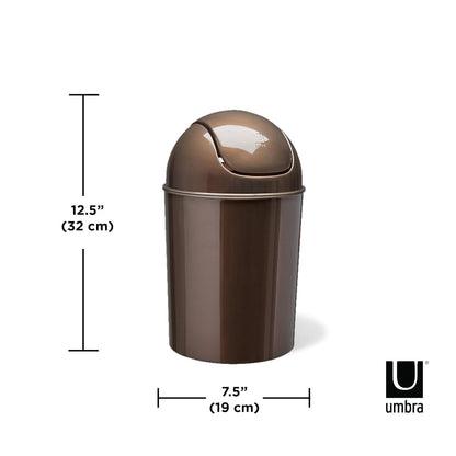 Umbra 1.25 Gallon Mini Waste Can with Removable Swing-Top Lid - Small Garbage Bin for Kitchen, Bathroom, Bedroom, Office - Compact Trash Can Fit Under Tables & Counters - Yellow