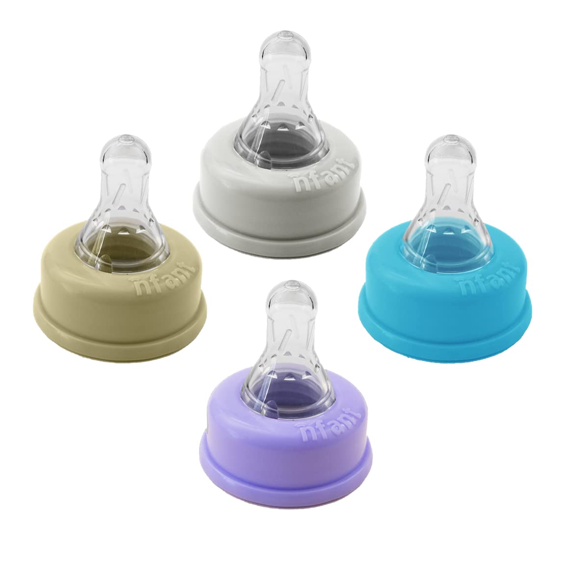 nfant | Nipple - Slow Flow Nipple, Purple (6ml/min), 4-Pack