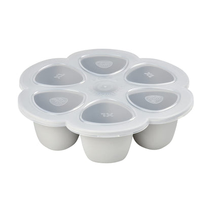 Beaba Multiportions Premium Quality Silicone Baby Food Freezer Tray with Clip On Lid, Baby Food Storage Container Ice Cube Tray Maker, Made in Italy, Cloud, 3 oz