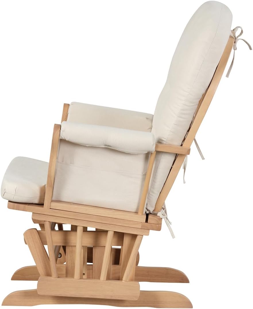 Angel Line Grayson Glider and Ottoman, Black w/Beige Cushion