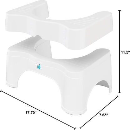 Squatty Potty The Original Bathroom Toilet Stool - Adjustable 2.0, Convertible to 7" or 9" Height with Removable Topper for Adults and Kids White