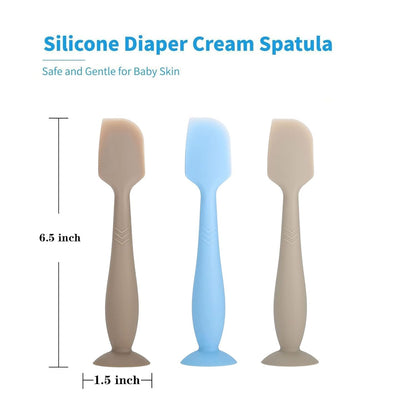 Diaper Cream Spatula Butt Spatula Baby Diaper Spatula, Soft Silicone Butt Paste Spatula Diaper Rash Cream Applicator Diaper Cream Brush with Suction Cup Base