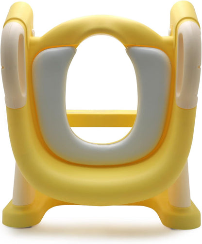 HTTMT- Giraffe Potty Training Toilet Ladder Seat With Upgraded Cushion Step Stool Ladder Toilet Chair/Toilet Trainer for Baby Toddler Kids Children In Pink [P/N: ET-BABY001-PINK STEP]