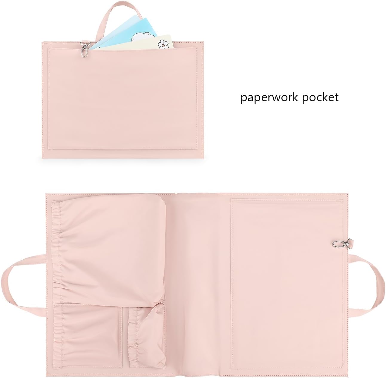 Lmbabter Removable Organizer Insert with Insulated Pocket,Updated Diaper Bag with 11 Total Pockets&Changing Pad, Handbag Tote Bag for Women Mommy Nurse (Brown)