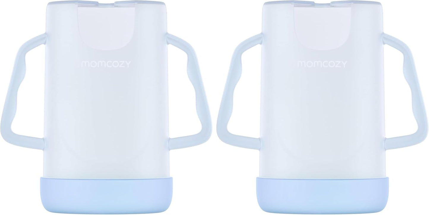 Momcozy Baby Pouch Holder No Squeeze, Baby Food & Juice Box Holder, Mess-Free, Easy Grip for Self-Feeding, BPA-Free & DEHP-Free, Must-Have for Babies, Green