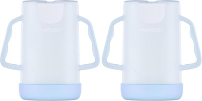 Momcozy Baby Pouch Holder No Squeeze, Baby Food & Juice Box Holder, Mess-Free, Easy Grip for Self-Feeding, BPA-Free & DEHP-Free, Must-Have for Babies, Green