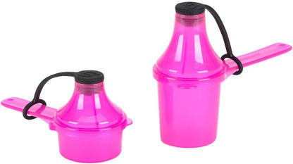 Portable to-Go Scoop, and Funnel System for Pre Workout Supplement Powder, (2 Pack Orange) Spill Proof Container and Dispenser, Gym Shaker Bottle Travel Accessory, The Scoopie (1 TBSP - 2 TBSP)