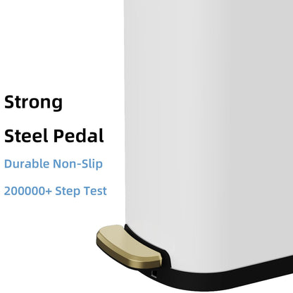 KSSKSS 2.6 Gallon Slim Bathroom Trash Can with Soft Close Lid, 10L Stainless Steel Garbage Can with Removable Liner Bucket, for Narrow Spaces,Bathroom, Bedroom (Silver)