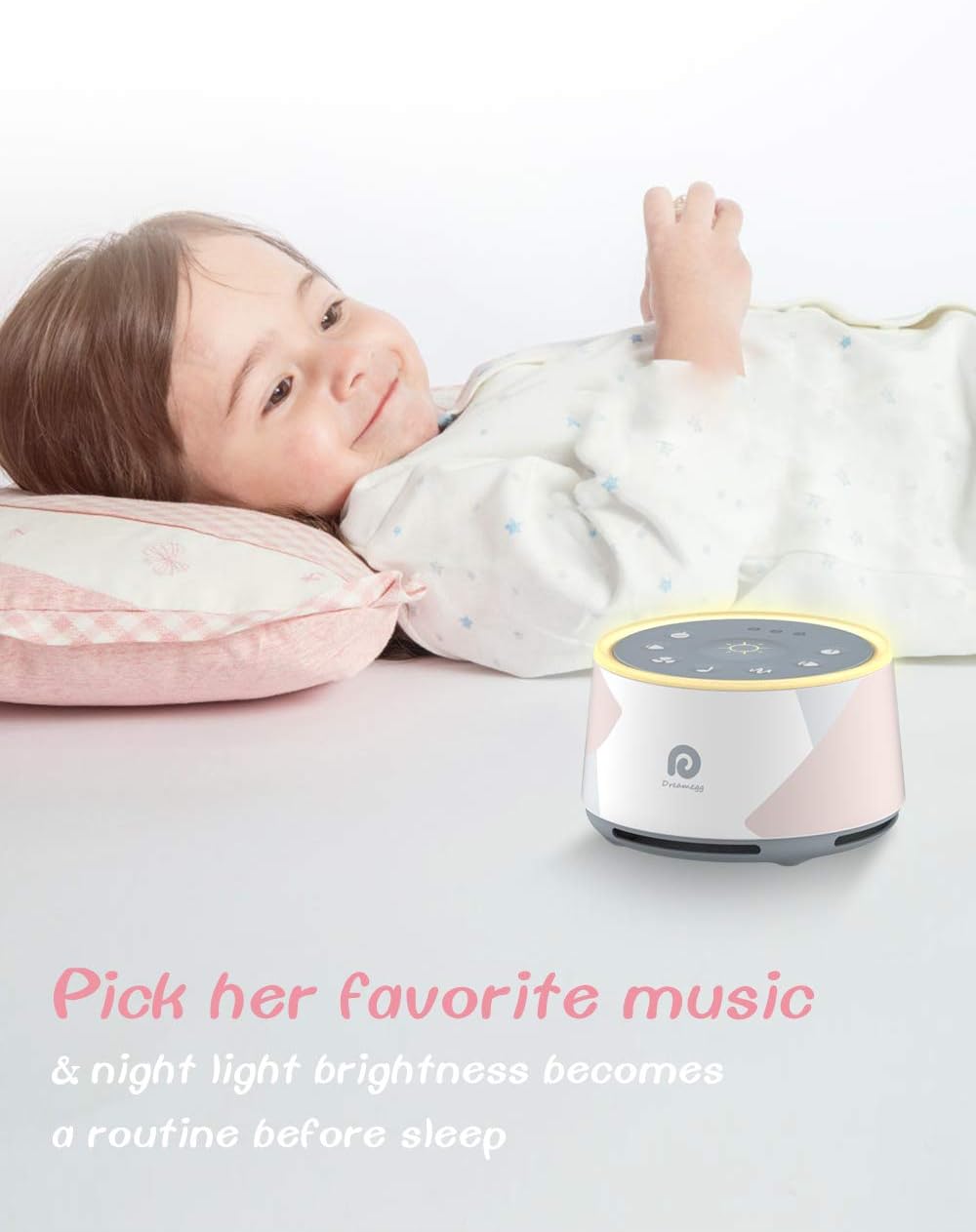Dreamegg D1+ Sound Machine & Alarm Clock - Sound Machine for Sleep, White Noise Machine with 29 Soothing Sounds, Night Light, 0-100% Dimmable, White Noise Alarm Clock for Bedrooms Adults Baby