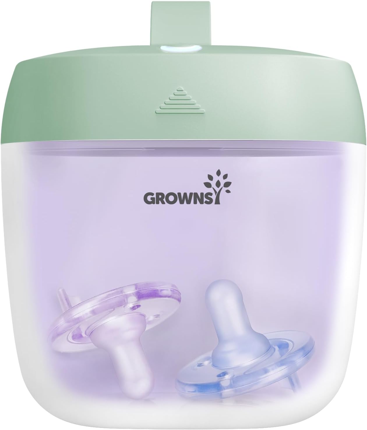 GROWNSY Pacifier Sanitizer Portable, UV Light Sanitizer on The Go for Baby, USB Charging Sanitizer Case, Mini Pacifier Sanitizer 99.99% Cleaned in 59 Seconds (White)