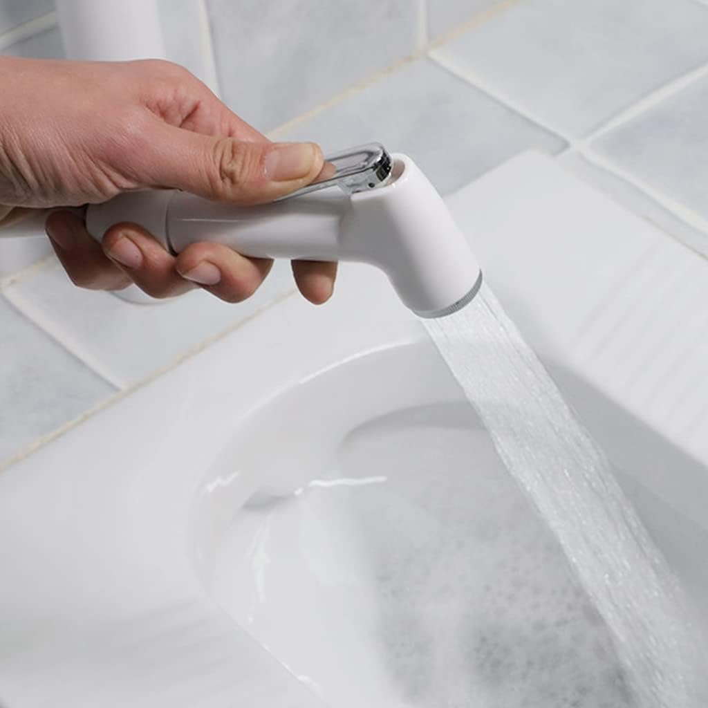 Portable Bidet Sprayer Set with Spring Hose & Holder - Warm Water Handheld for Toilet & Cloth Diaper Sprayer