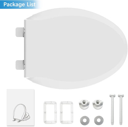 Toilet Seat with Toddler Seat Elongated, PP Material Family Toilet Seat Cover, Soft Close Adult & Toddler Seats, Easy to Clean, Safe Potty Training Solution for Kids, Bathroom Upgrade for Home