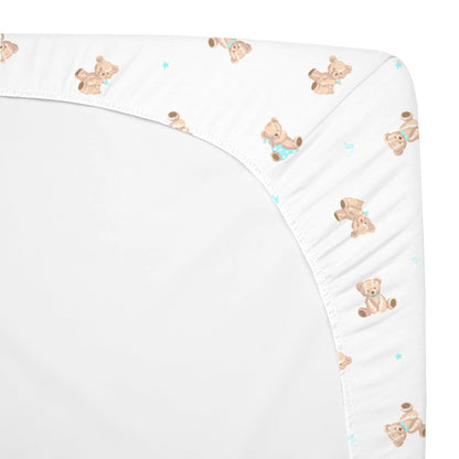 American Baby Company 2 Pack 100% Natural Cotton Fitted Pack and Play Sheets 39" x 27" - Soft & Breathable Pack N Play Sheets for Playard & Mini Crib Mattress, Pink Stars/Zigzag, for Boys & Girls
