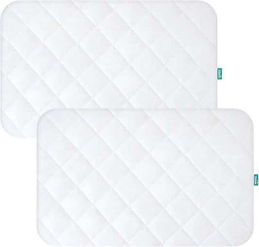 Pack and Play Sheets Fitted 2 Waterproof Mattress Protector Pad Cover Quilted Compatible with Graco Pack n Play & Dream On Me & Pamo Babe, Playpen/Playard 39" x 27" White