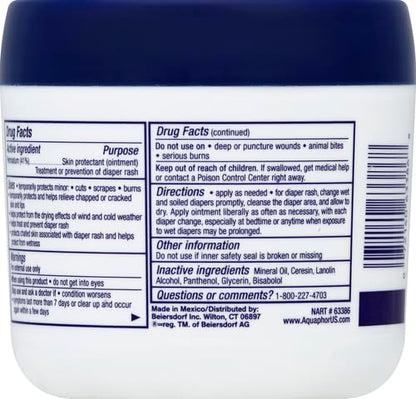 Aquaphor Baby Healing Ointment (14 Oz) + 3-in-1 Diaper Rash Cream (3.5 Oz), Hypoallergenic and Fragrance Free Skin Care Set for Babies