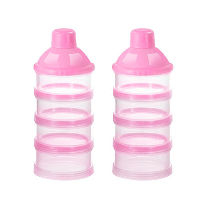 Accmor Formula Dispenser On The Go, 4 Compartments Stackable Formula Container for Travel, Baby Milk Powder Kids Snack Container, BPA Free ﻿