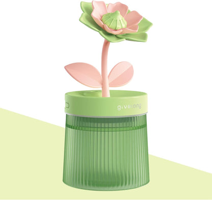 Cute Mini Humidifier 320mL Cool Mist Humidifie mute with 2 Mist Modes,for Home/Nursery/Office,Portable Mini Air Moisturizer,rechargeable mini humidifier(Gardenia pink)