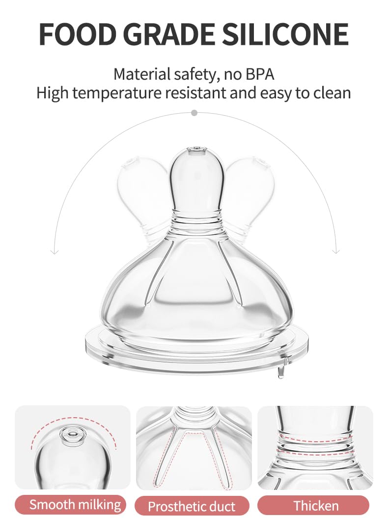 Glass Baby Bottles, Anti Colic Breastfeeding Bottle with Natural Response Nipple for Newborn Preemie 0+ Month, BPA Free, Wide Neck, Blue/3Pack/5oz