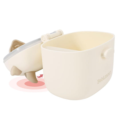 Bebamour Baby Formula Dispenser, BPA Free Portable Milk Powder and Candy Fruit Snack Storage Container with Scoop and Leveller for Travel, 450 ML, Green Cow
