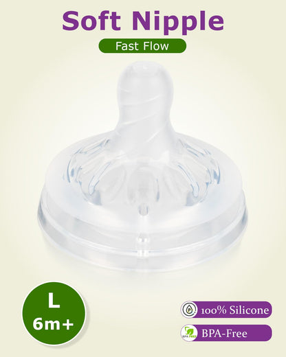 Silicone Bottle Nipples for Philips Avent Natural Baby Bottles,Size 5 Nipple,6m+,Flast Flow, 6 Count