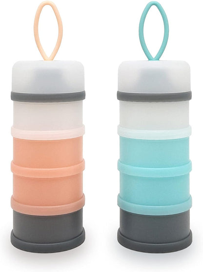 Baby Formula Dispenser, Formula Container, Portable Milk Powder Dispenser Container, Baby Feeding Travel Storage Container, Non-Spill Stackable Baby Snack Storage Container, BPA Free, 2 Packs