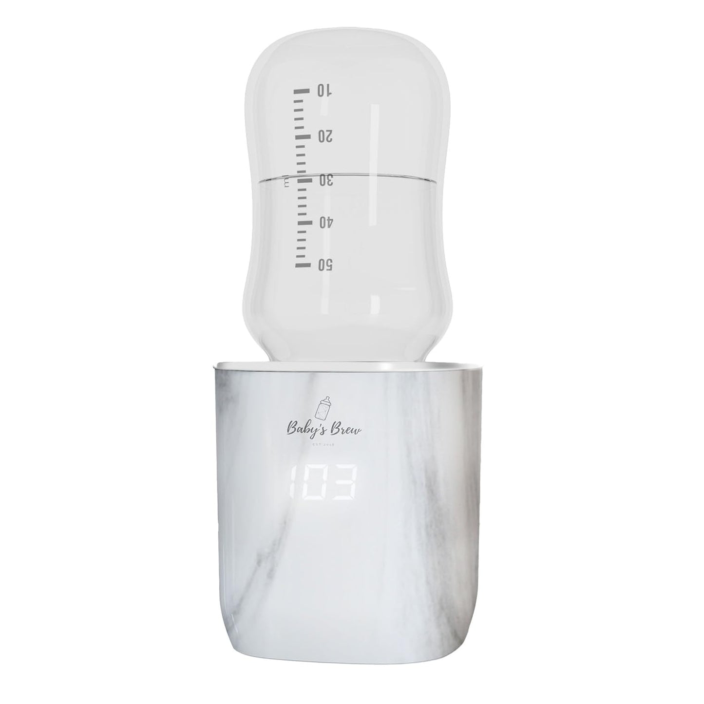 Baby's Brew Portable Bottle Warmer – Cordless Baby Bottle Warmer for Breastmilk & Formula, Rechargeable Travel Milk Warmer, Leak-Proof, Compact, Blue, Adapter Not Included