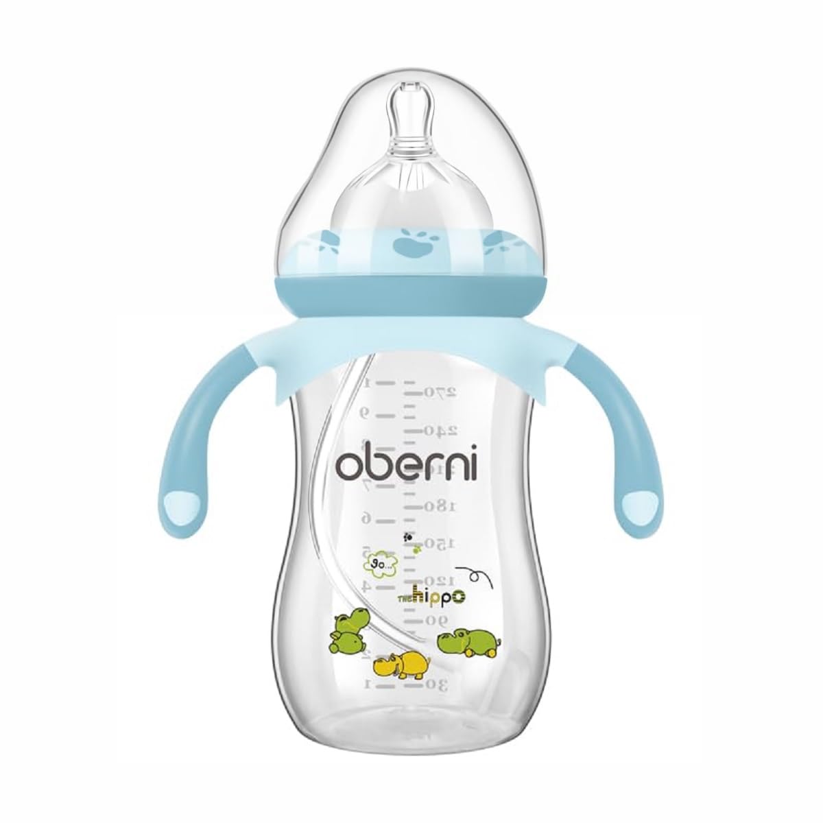 Oberni Baby Bottles, Weighted Straw Toddler Milk Bottles with Non-Slip Handle, Size + Variable Fast Flow, 12+ Months, BPA-Free, Pink/1Pack/9oz