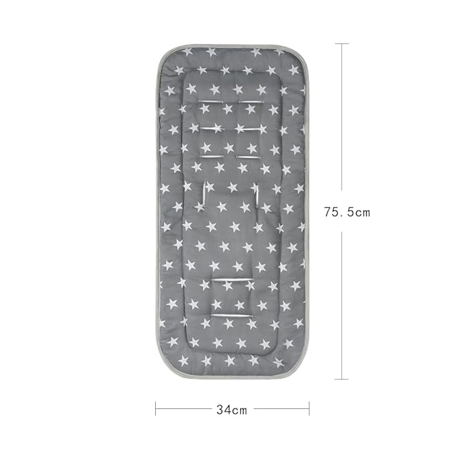 Universal Kids Stroller Seat Liner Cotton Kids Pushchair Cushion Seats Mat Breathable Stroller Liner Insert Mattress Soft Pushchair Seat Pad Pram Cushion Seats Pad Head Neck Body Support for 1-3 Years