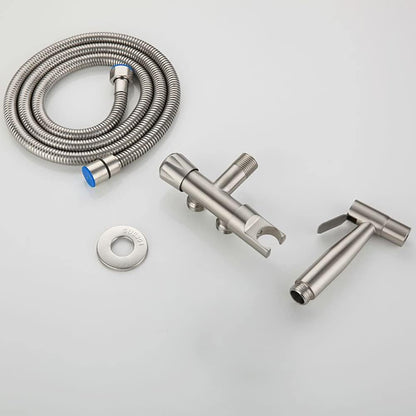 Hand Held Sprayer Toilet Attachment Stainless Steel Bathroom Bidet Spray Set, Multi-Function for Cloth Diaper Sprayer, Toilet Or Wall Mounted, Pets Shower - Stainless Steel,c