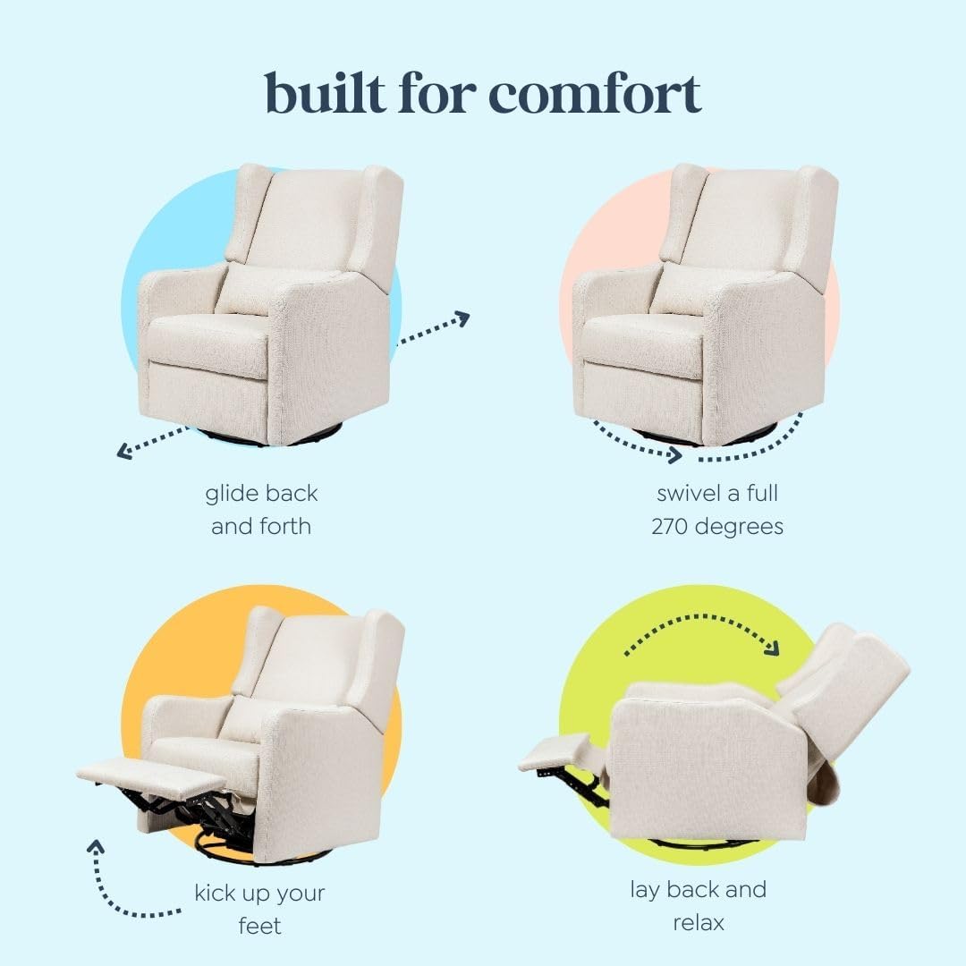 Davinci Carter's Arlo Recliner and Swivel Glider, Water Repellent & Stain Resistant, Greenguard Gold & CertiPUR-US Certified, Performance Forest Green Linen