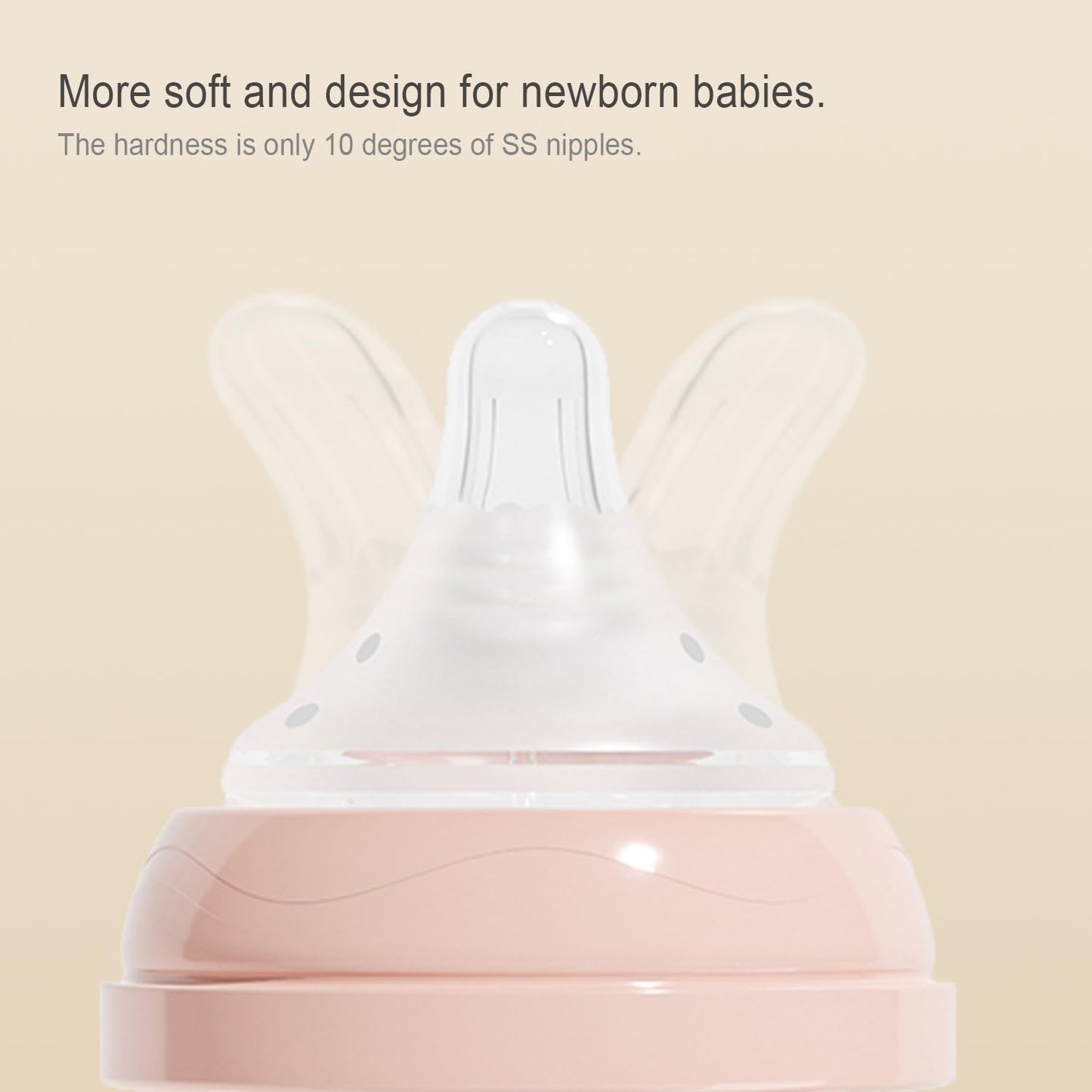 Gulicola Natural Flow Baby Bottle Silicone Nipple Level 2, Medium Flow (M), 3+ Months, 3 Counts (Pack of 1)