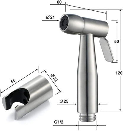 Hand HeldSprayer for Toilet,Round Toilet Flushing Faucet Sprayer Diaper Sprayer for Toilet Water Sprayer-Adjustable Pressure Control