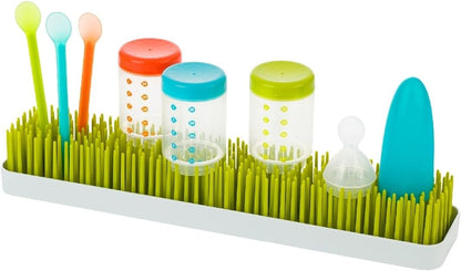 Boon Patch Countertop Baby Bottle Drying Rack - Space Saving Bottle Rack for Drying and Organization - Kitchen Baby Needs - Baby Bottle-Feeding Supplies - Green and White