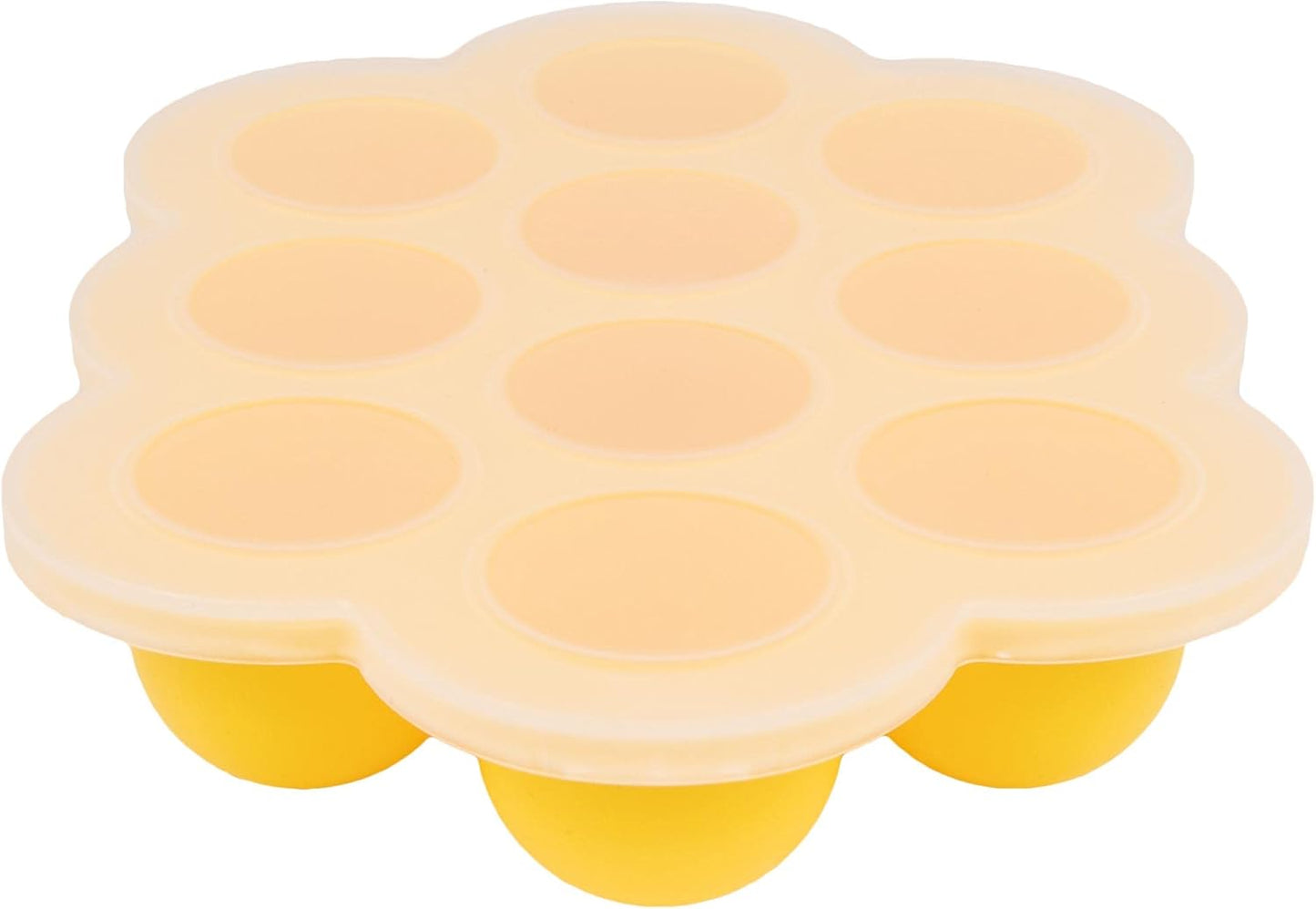 WeeSprout Silicone Freezer Tray with Clip on Lid Perfect Food Storage Container for Homemade Baby Food, Vegetable, Fruit Purees, and Breast Milk (Bright Orange, Ten 1.5 Ounce Sections)