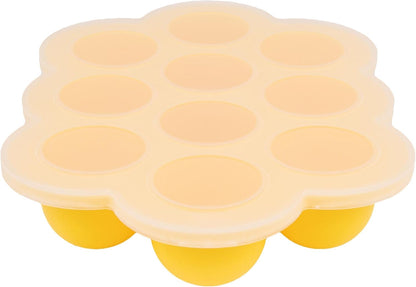 WeeSprout Silicone Freezer Tray with Clip on Lid Perfect Food Storage Container for Homemade Baby Food, Vegetable, Fruit Purees, and Breast Milk (Bright Orange, Ten 1.5 Ounce Sections)