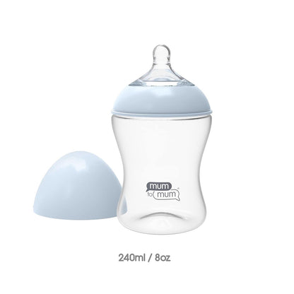 Self Grip Baby Bottles 8oz with "L" Flow Rate Nipples for 6-12 Months, 2 Pack, MM106AA