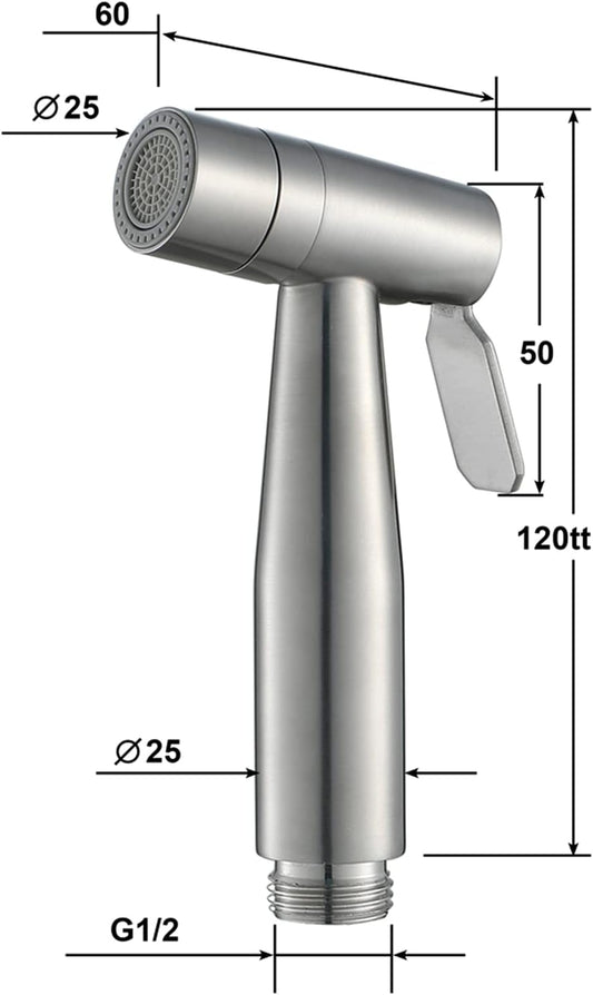 Handheld Bidet Sprayer Stainless Steel Chrome Cloth Diaper Sprayer 2 Function Bidet Sprayer for Toilet for Toilet, Adjustable Water Pressure Control Sprayer for Toilet