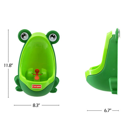Cute Frog Potty Training Urinal for Boys with Funny Aiming Target - Blackish Green