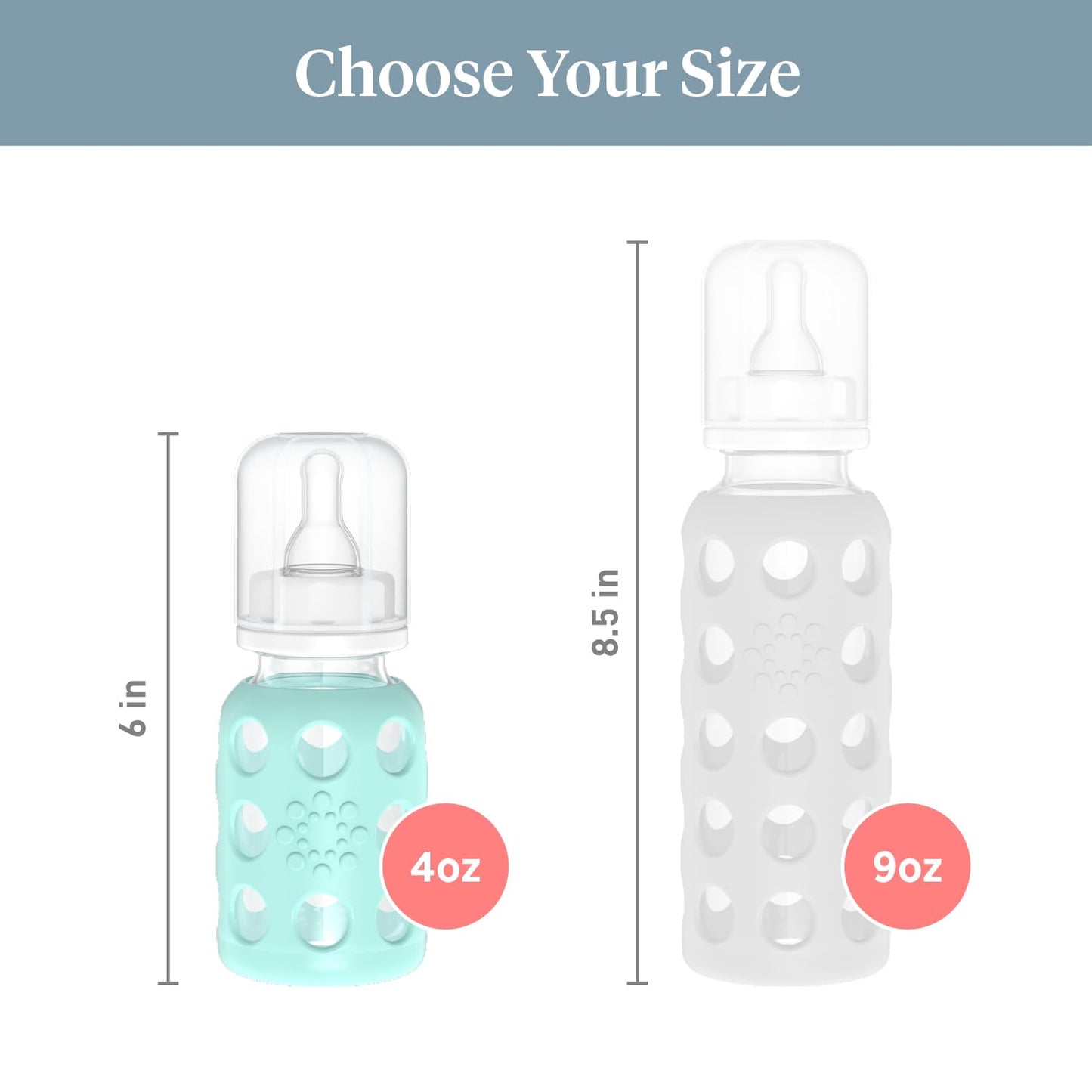 Lifefactory Glass Baby Bottle with Stage 1 Nipple and Protective Silicone Sleeve Cantaloupe, 4 Oz