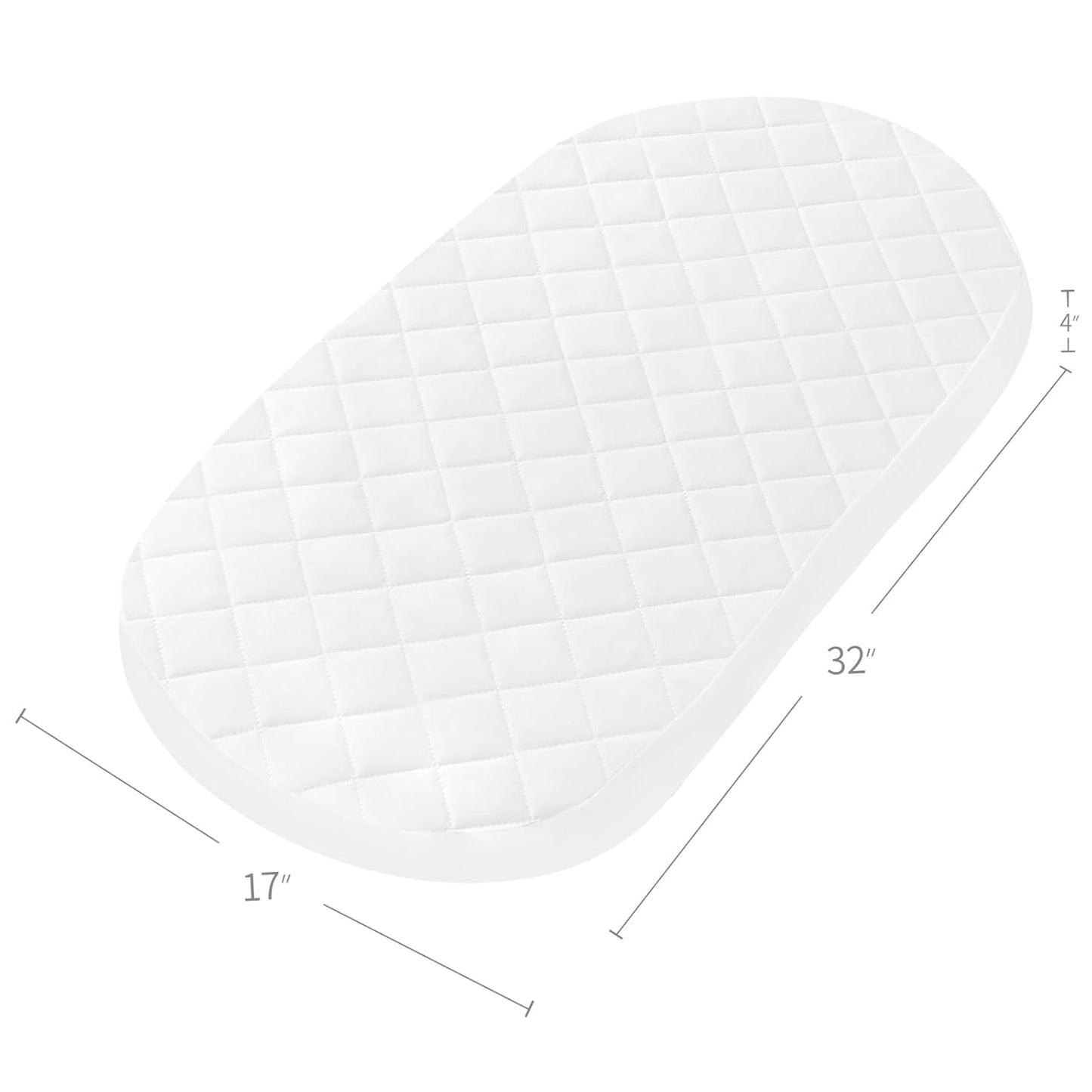 Bassinet Mattress Pad Cover Fit for Baby Delight/Mika Micky/Dream On Me Lotus/ANGELBLISS/KoolerThings (3 in 1) Bedside Sleeper, Waterproof Bassinet Mattress Protector Quilted Bassinet Sheets 2 Pack