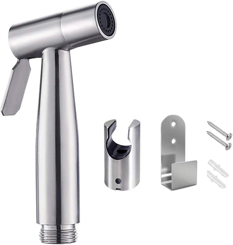 Bidet Sprayer Head with Hook,Stainless Steel Handheld Bidet Spraye r, Baby Cloth Diaper s Prayer, Save Water, Ergonomic Design, Perfect for Bathroom Cleaning and Personal Hygiene
