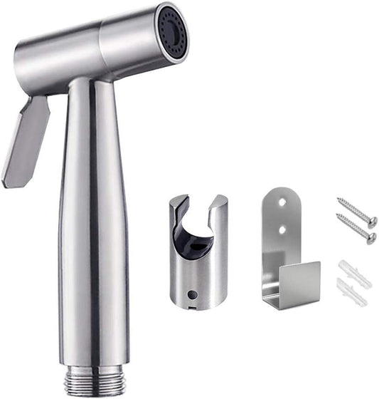 Bidet Sprayer Head with Hook,Stainless Steel Handheld Bidet Spraye r, Baby Cloth Diaper s Prayer, Save Water, Ergonomic Design, Perfect for Bathroom Cleaning and Personal Hygiene