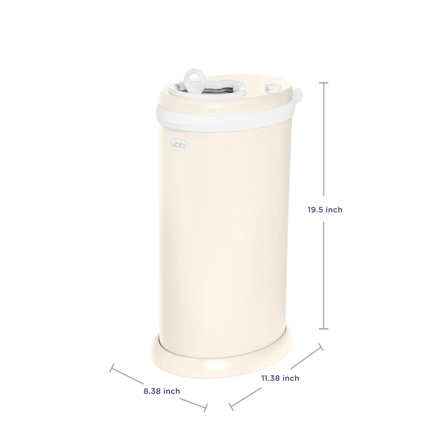 Ubbi Steel Diaper Pail, Odor Locking, No Special Bag Required, Award-Winning, Registry Must-Have, White